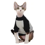 10005 Wholesale cotton cat sweatshirt in black and grey – bulk pet apparel for pet shops and retailers