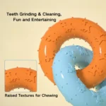 10005 Close-up of textured TPR dog chew toy surface for dental cleaning and durability