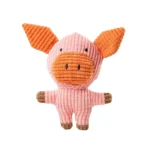 Wholesale plush pig dog toy in pink, soft squeaky chew toy for puppies
