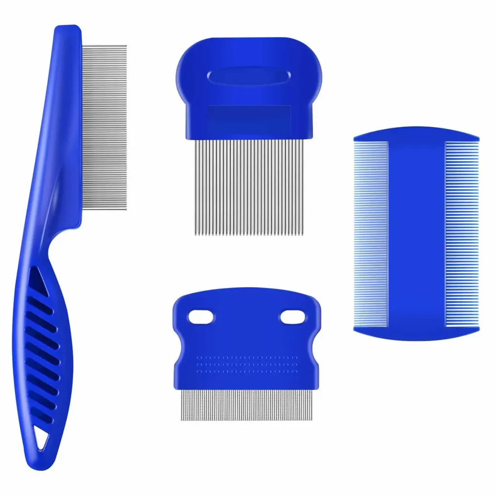 4 Pack Blue Cat Flea Comb Grooming Tool Set – Wholesale Pet Grooming Supplies