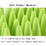 10005 Close-up of durable rubber grooming brush with soft spikes for cat and dog bathing