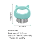 10005 Size chart of ergonomic cat grooming comb with stainless steel needles for cats and small pets