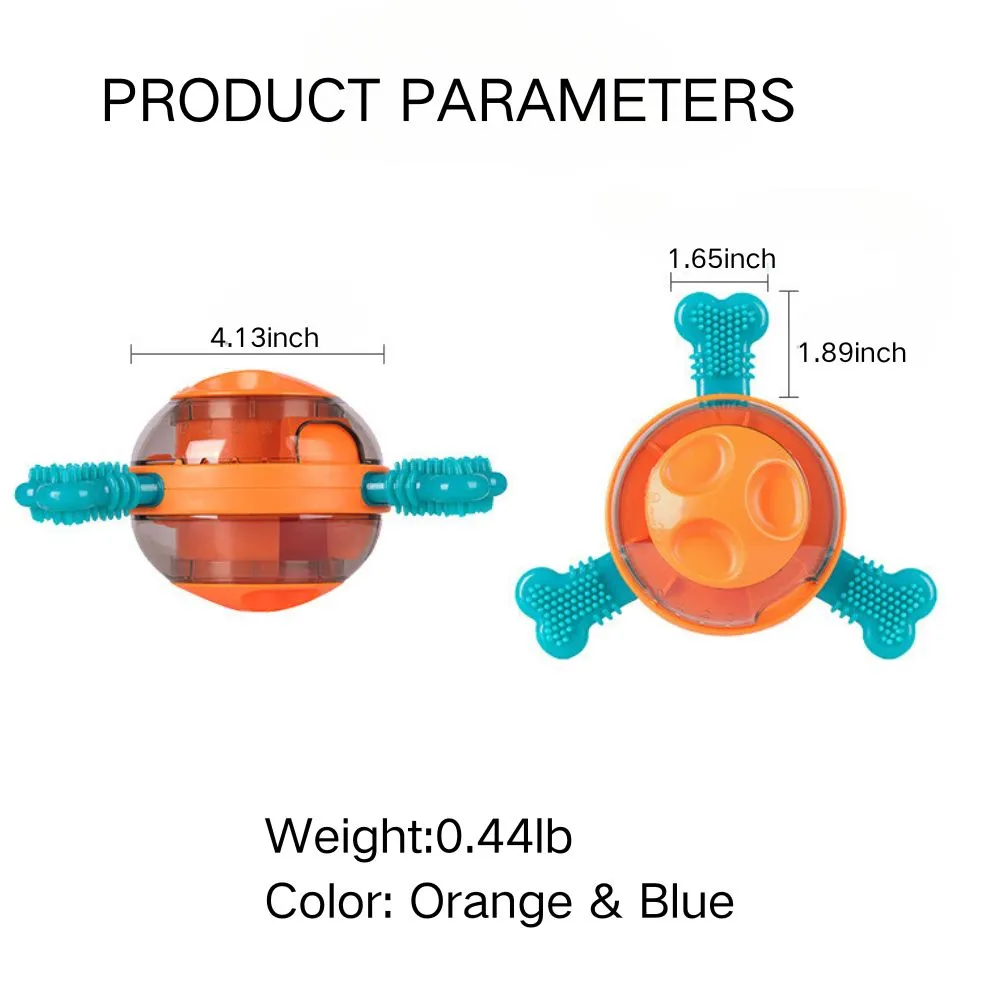 Size chart of wholesale treat dispensing dog toy with chewable rubber bones – slow feeder dimensions for retailers