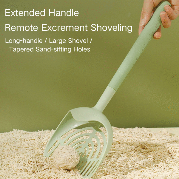 10005 Cat litter scoop with long handle used for cleaning cat litter box