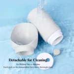 10005 Close-up of portable pet water bottle leak-proof lid and drinking bowl