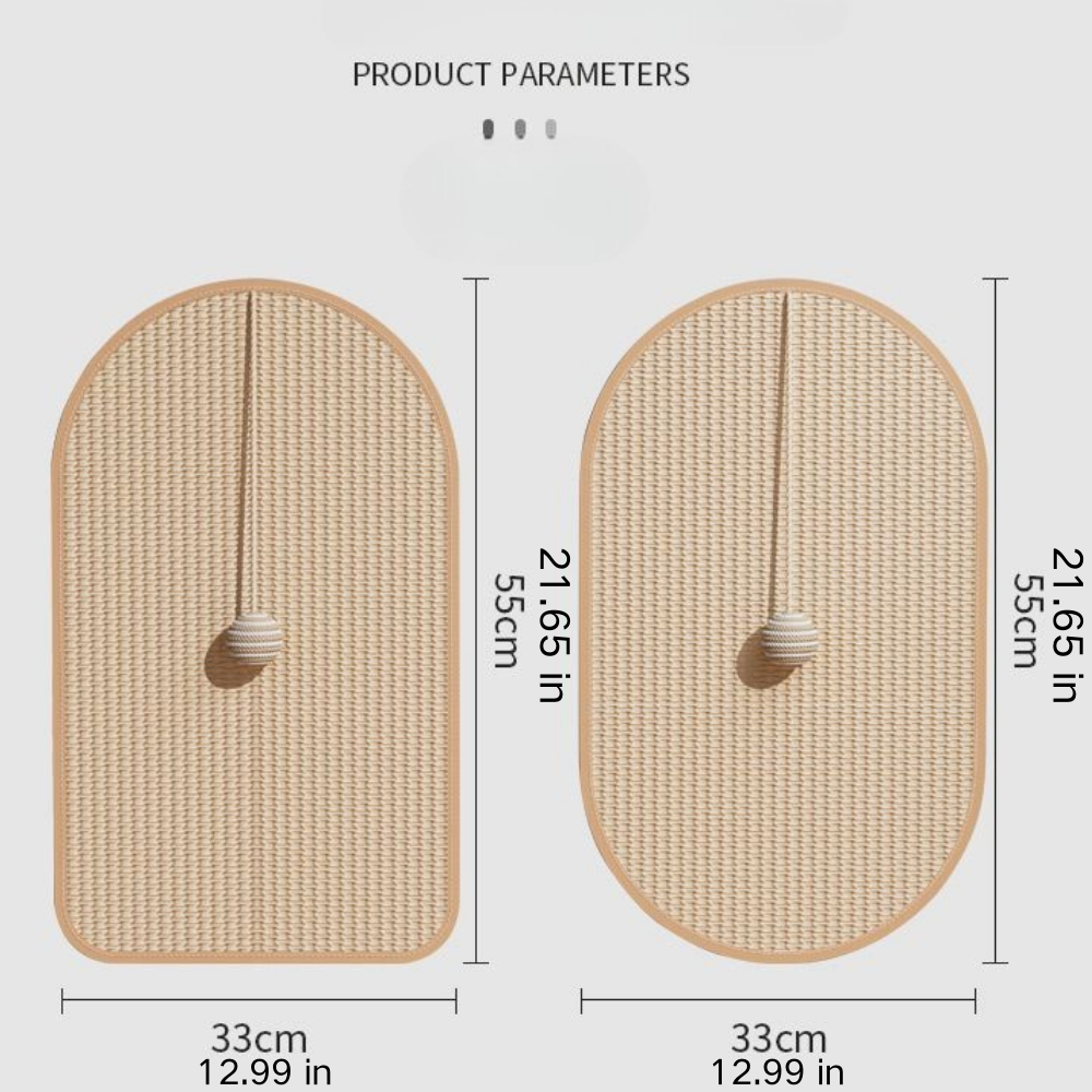 Size dimensions of natural sisal cat scratcher mat wall protector wholesale