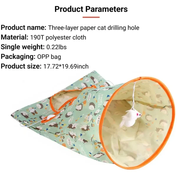 10006 Interactive crinkle cat tunnel promotes exercise and play