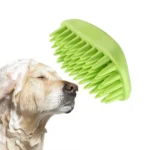 10006 Green rubber pet bath brush and grooming massage tool for cats and dogs – wholesale pet supplies