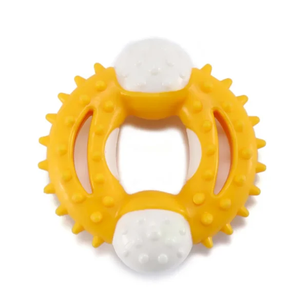 10006 Yellow nylon dog chew toy for dental cleaning