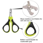 Close-up view of stainless steel tilt blade cat nail clippers – durable pet grooming tool for retailers