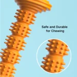 Close-up of textured TPR dog chew toy with raised bumps for dental cleaning