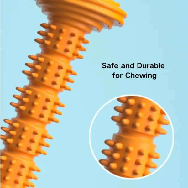 10007 Close-up of textured TPR dog chew toy with raised bumps for dental cleaning