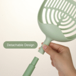 10007 Close-up view of fine-hole mesh design cat litter scoop for easy waste sifting