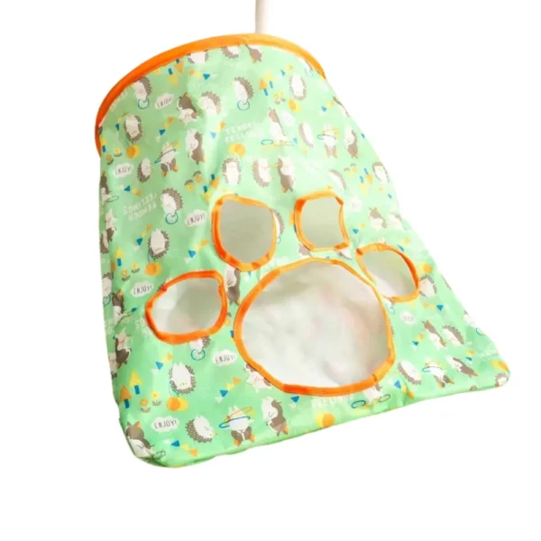 10007 Green 3-layer crinkle cat tunnel with mouse toy