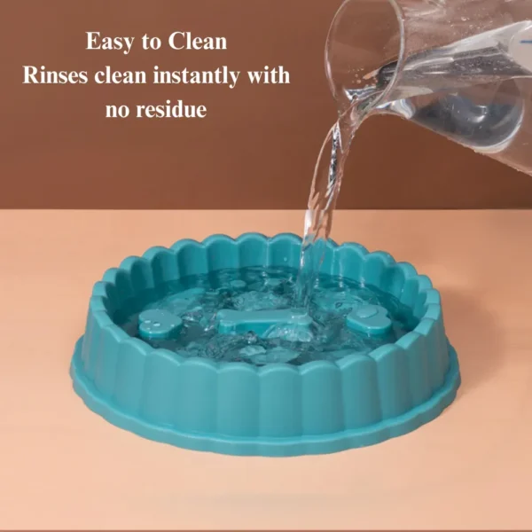 10007 Dog eating from slow feeder pet bowl with anti-choking design