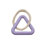 10007 Purple triangle TPR dog tug toy with cotton rope – durable wholesale dog toy