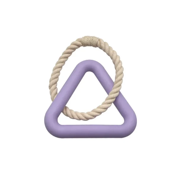 10007 Purple triangle TPR dog tug toy with cotton rope – durable wholesale dog toy