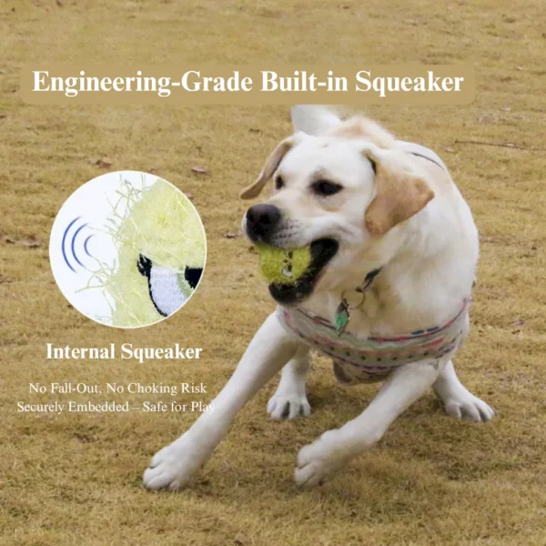 10008 Interactive squeaky plush dog ball toy for chewing and fetching