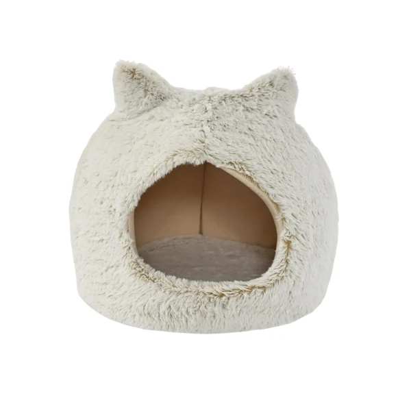 Wholesale cat cave bed with ears, plush enclosed pet house for cats and small pets.