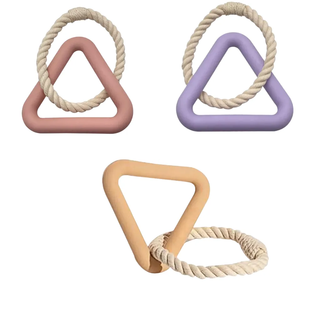 Wholesale Triangle TPR Dog Tug Toy with Cotton Rope – Durable Chew & Pull Ring for Dogs