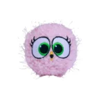 10010 Pink squeaky plush dog ball with cute embroidered eyes