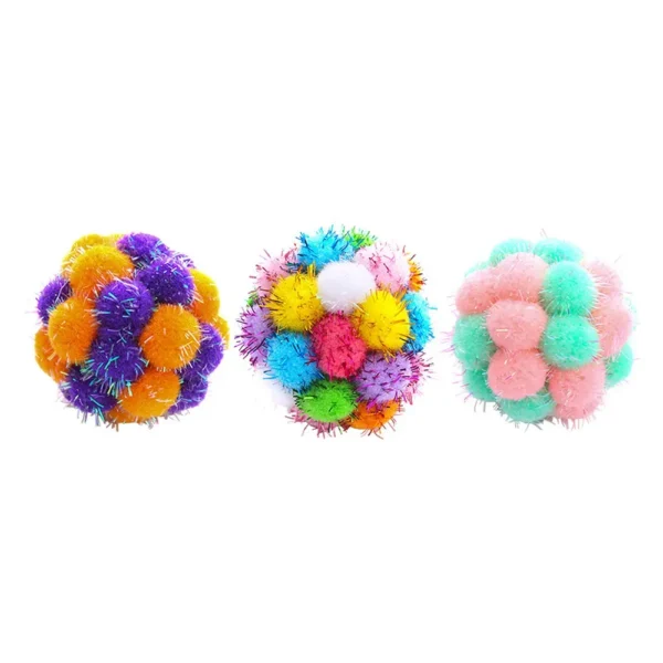10010 Mixed set of colorful glitter cat toy balls for cats