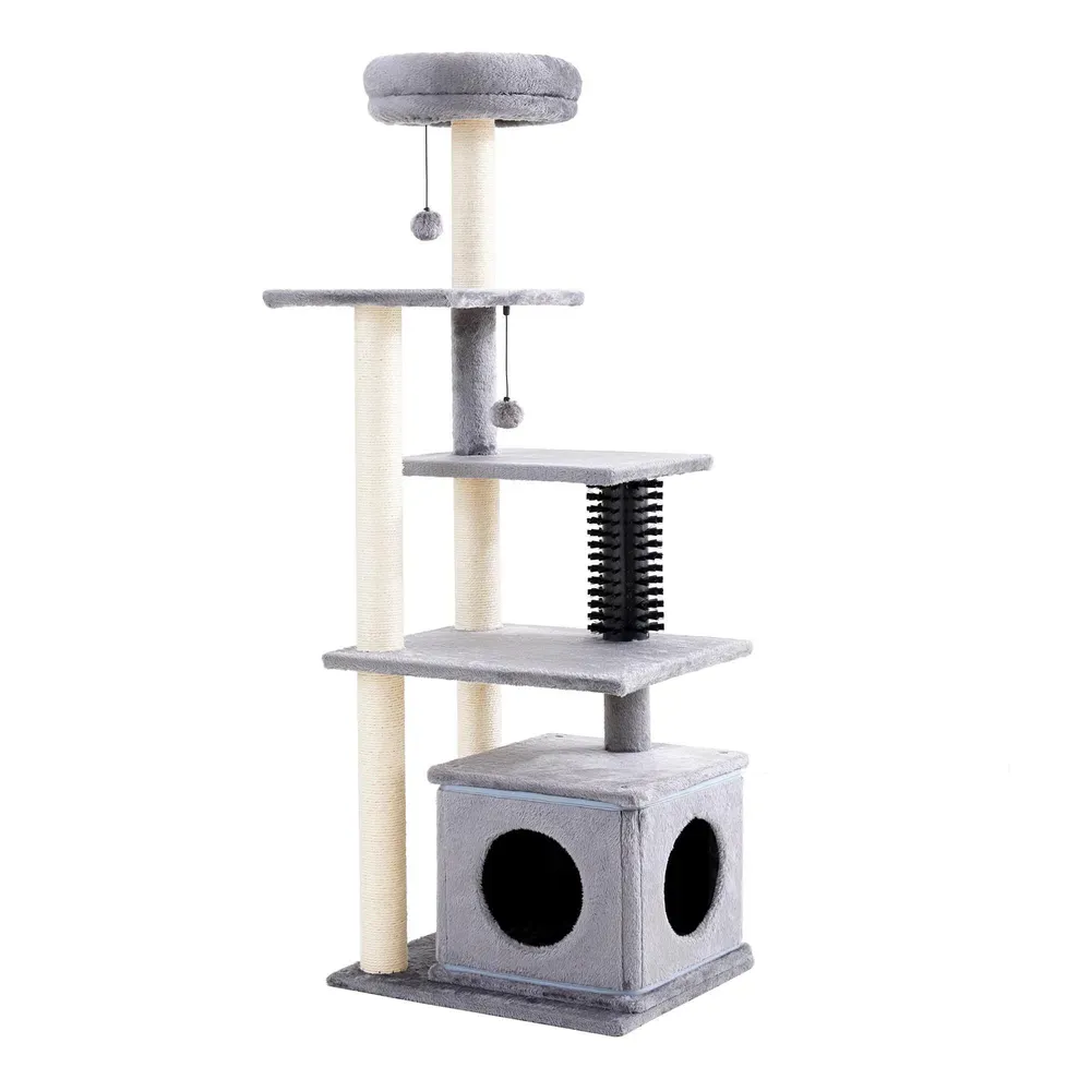 Wholesale multi-level cat tree tower with condo and scratching posts for large cats – durable pet furniture