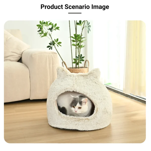 10012 Enclosed cat cave bed provides warmth, privacy, and comfort for cats, wholesale pet accessory.