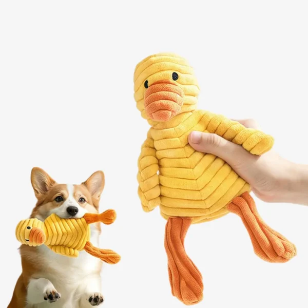 122f5eef00c216ed0038a964dd677d14 Dog playing with wholesale plush squeaky toy in cute animal design