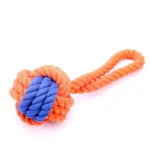 Wholesale dog rope ball toy with handle – durable cotton knot chew toy for tug, fetch and chew play