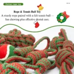 Interactive Christmas rope dog toy for chewing, fetching, and tugging play
