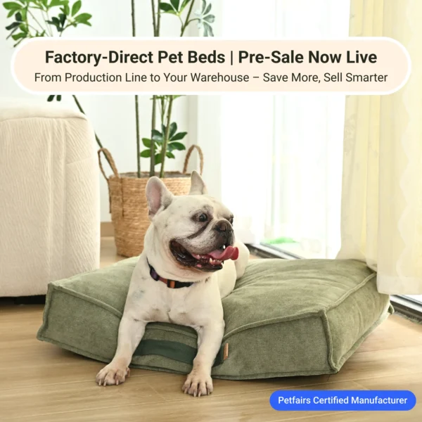 6ac7bf59ff2ec85056b9dd884ed183d5 Medium dog resting on wholesale pet cushion bed with handle