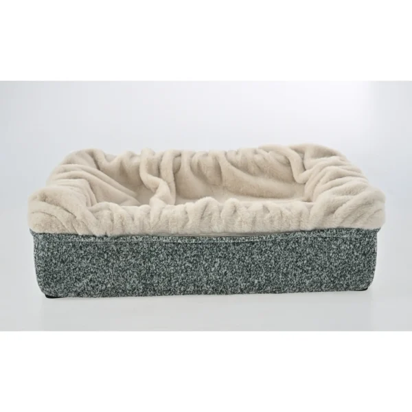 8ea12152db7ff03de45b31e20a535530 Rabbit plush pet sofa bed showing raised edges for comfort and support