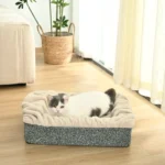a13ee8b870613b934f829466f953abc3 Rabbit plush pet sofa bed showing raised edges for comfort and support