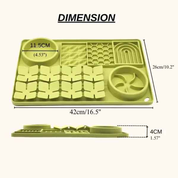 c4891bbe482b331a29325bcd92779aac Size dimensions of silicone slow feeder lick mat for dogs and cats, wholesale pet supplies