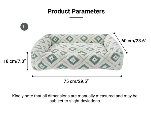 c9ff016420221040cd9c0caaff63d327 Dimensions of large jacquard plush pet bed with short plush cushion for dogs and cats