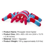d72d1854848b96bdb705e66e3c9a3359 Dog playing with squeaky spider plush toy indoors