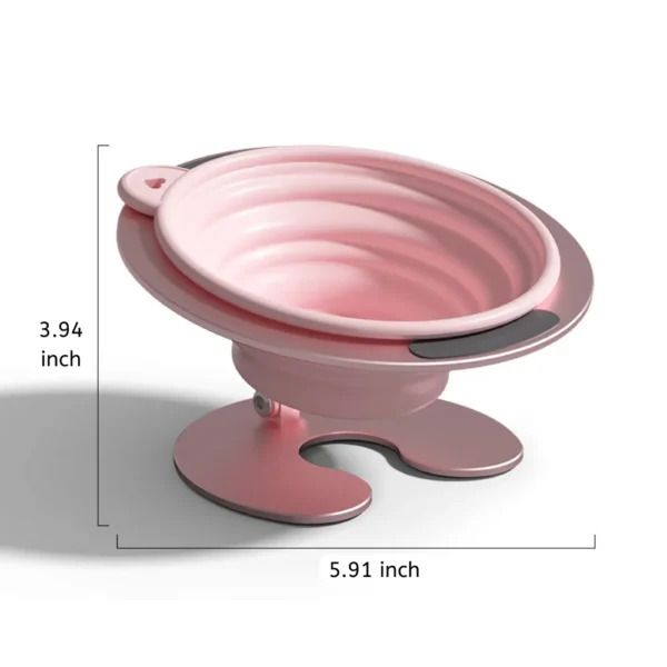 059632ee51b2c33122b5c9f2de9d0a8e Pink tilted elevated silicone dog bowl with aluminium alloy stand