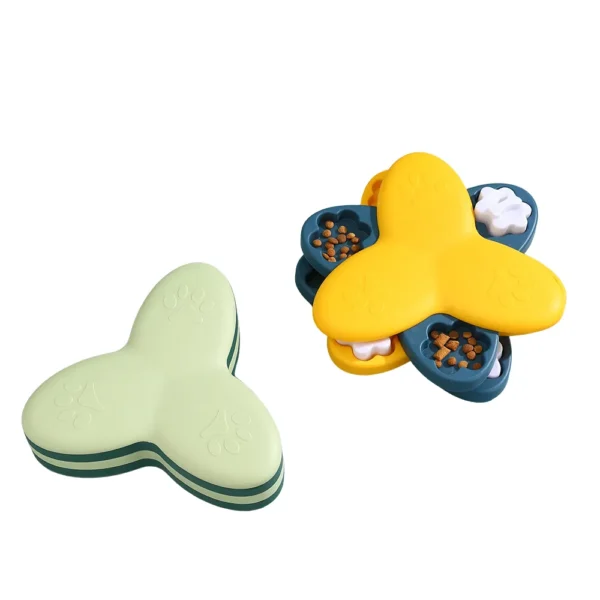 10004 Demonstration of how to hide treats and rotate puzzle pieces in the IQ training dog toy