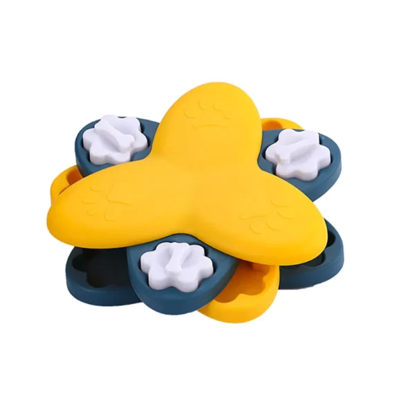 10008 Yellow version of interactive dog puzzle toy – IQ training and slow feeder