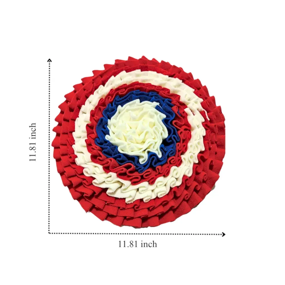 Dimensions and size guide of round snuffle mat for dogs