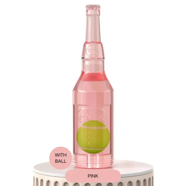 4e57afdb811f1f66d3dbef35cfcbb461 Large Pink Squeaky Bottle Dog Toy with Floating Ball