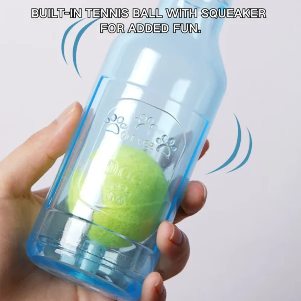 5ab2c2d2ced9a1b799e7c56339794ac6 Squeaky Bottle Dog Toy Demonstrating Chewing and Floating Functions