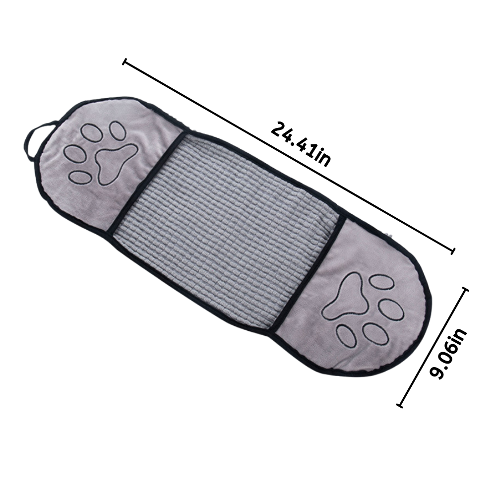 Pet bath towel size comparison for small, medium, and large dogs