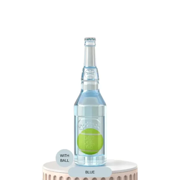 67e497a316d2cf7d88bcf02403727e5f Small Blue Squeaky Bottle Dog Toy with Floating Ball