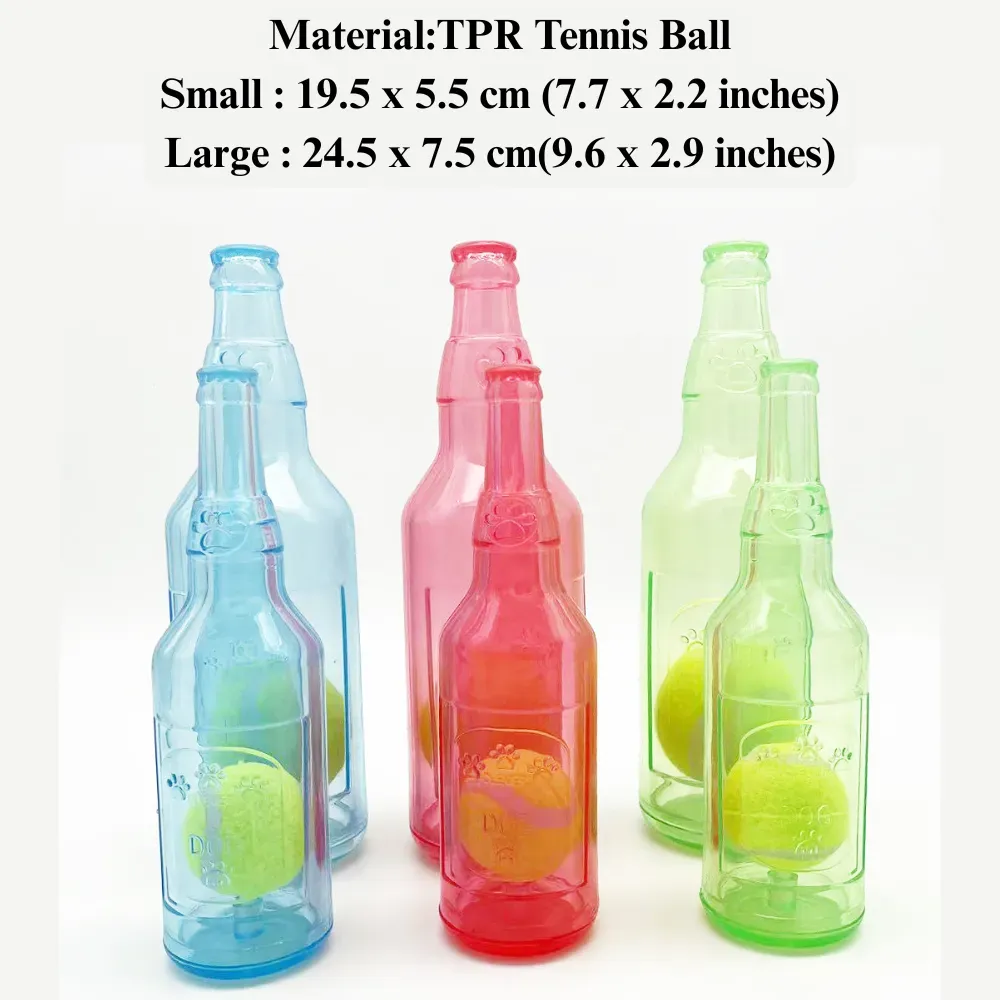 Size Chart of Rubber Bottle Dog Toy with Floating Ball