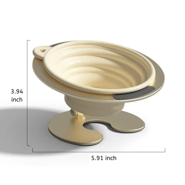 96d2e993c76d9e8fbd5c4dc2348f3384 Yellow tilted elevated silicone dog bowl with aluminium alloy stand
