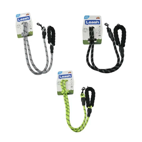 9ab36e83d12f94b391cabab20f47e707 Individual packaging of reflective rope dog leash with padded handle – ready for retail or wholesale distribution