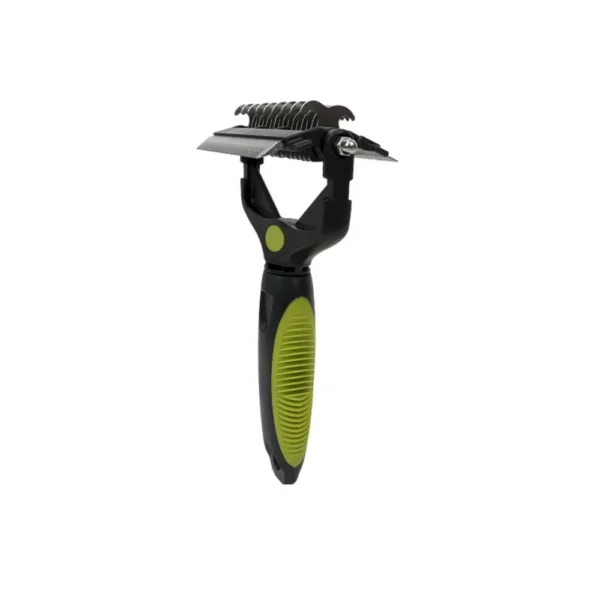 a30124f34f7bcc8149b457271aa4d6cd Green 3-in-1 Pet Grooming Comb Detangling and Dematting Tool