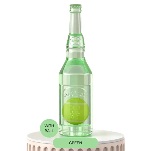 a34903e0567879db37558b9790b81346 Large Green Squeaky Bottle Dog Toy with Floating Ball